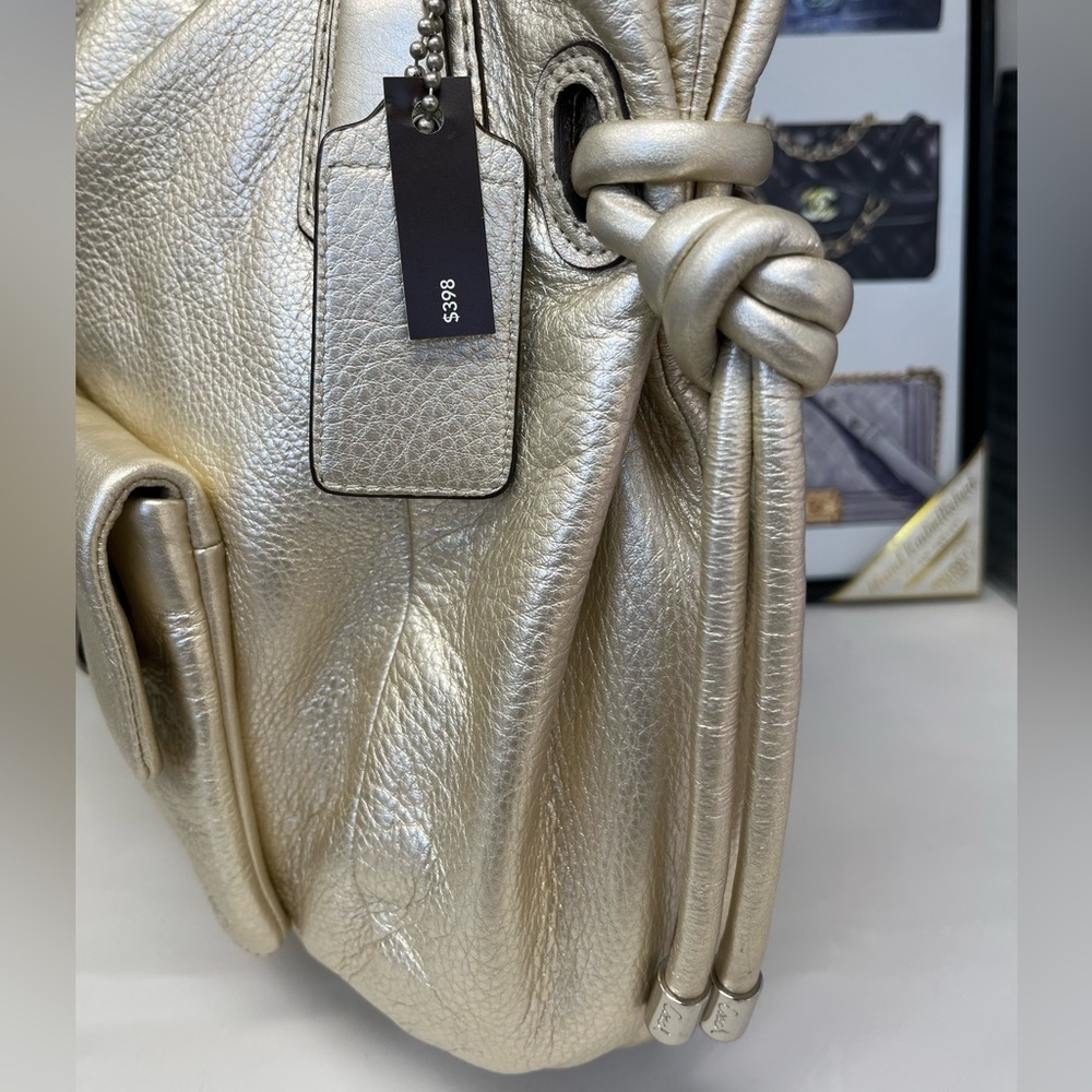 Coach Kristin 2010 Leather Metallic Silver Shoulder Bag with dust bag - Picture 7 of 8